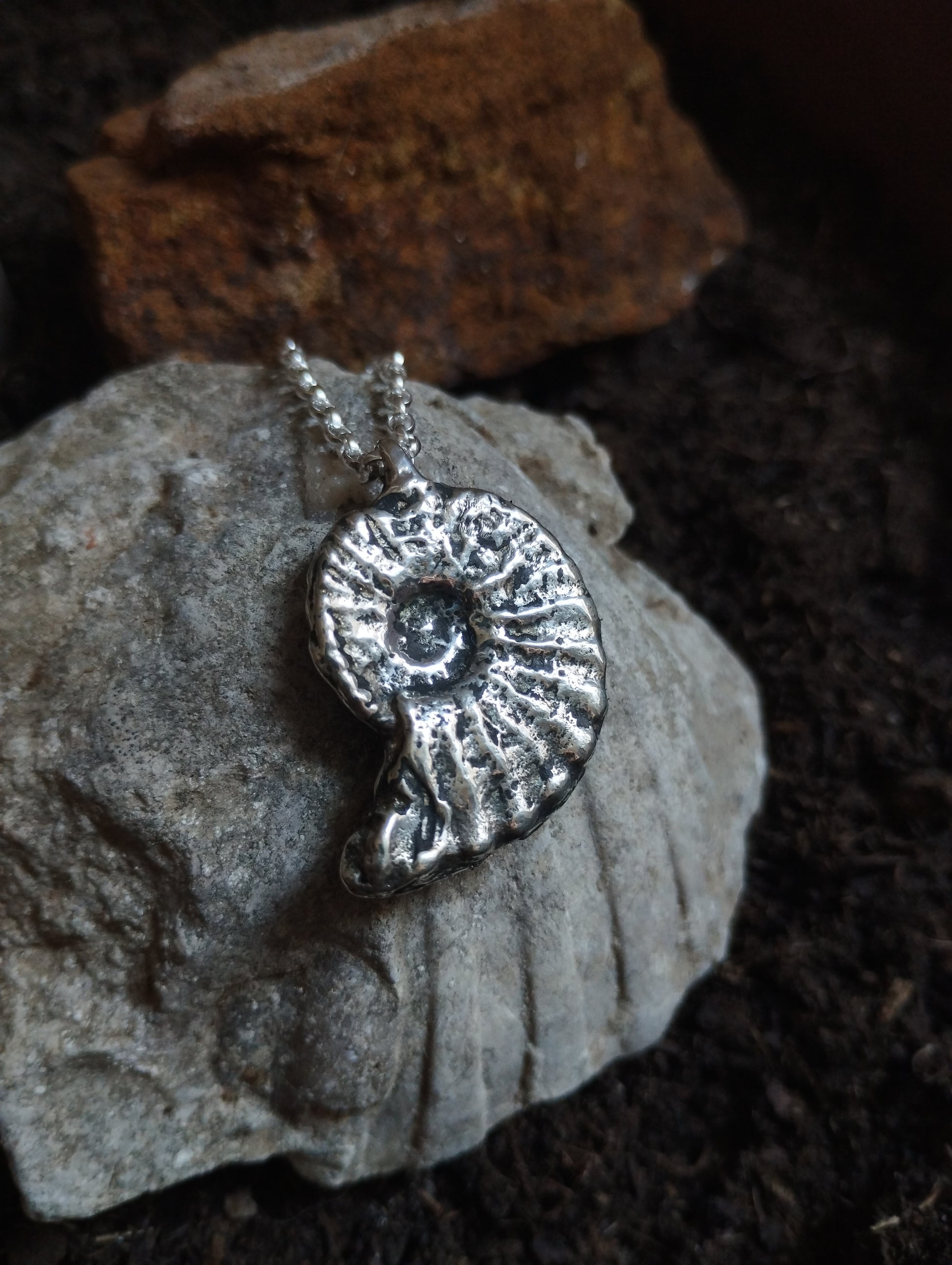 Collier ammonite argent