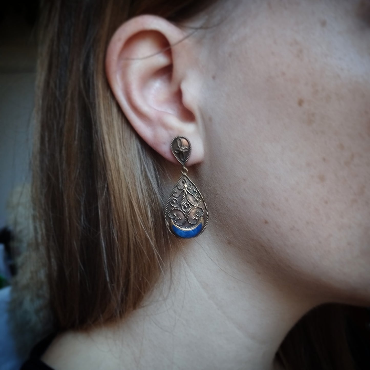 BLUE MOON Boucles d'oreilles