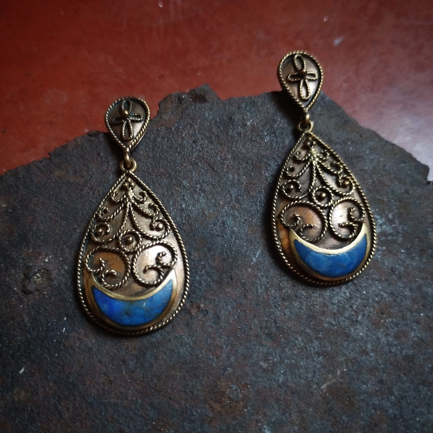 BLUE MOON Boucles d'oreilles